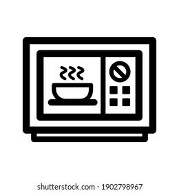 Microwave outline icon. Different electric icons. Different symbol in thin lines. Vector isolated illustration.