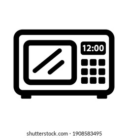Icono de contorno de microondas. Diferentes íconos eléctricos. Símbolo diferente en líneas delgadas. Ilustración aislada del vector.