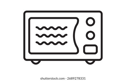 Ícone de contorno de micro-ondas para eletrônica doméstica e design de culinária