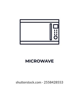 microwave  outline icon. Linear vector from furniture concept. Thin line microwave  icon isolated on white background