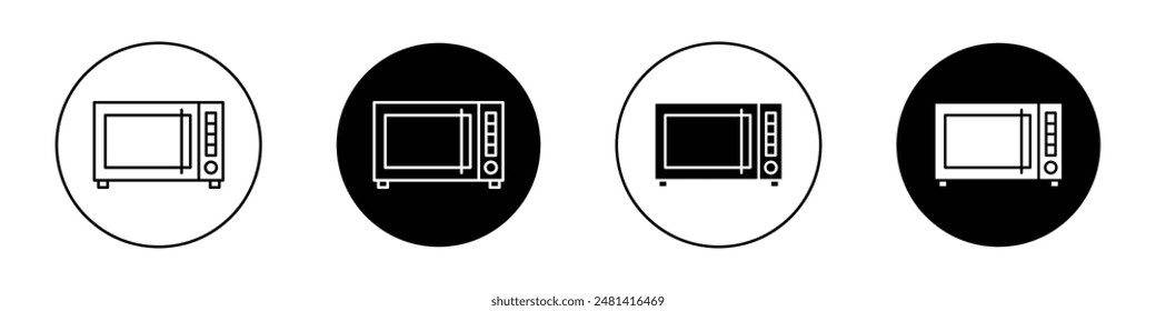 Colección de Vector de íconos con contorno de microondas.