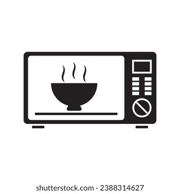 microwave oven bowl cooking icon vector illustration eps