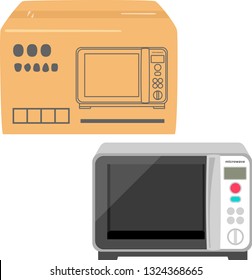 Microwave oven and cardboard box for packaging