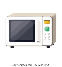 Microwave oven colour icon. Front view of kitchen electric appliances. Isolated vector flat  illustration on white background