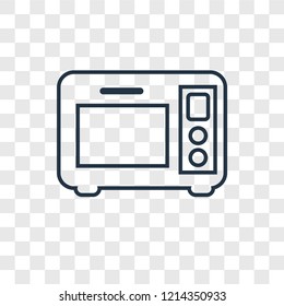 Microwave oven concept vector linear icon isolated on transparent background, Microwave oven concept transparency concept in outline style