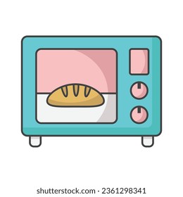 Microwave oven cooking vector icon on trendy design