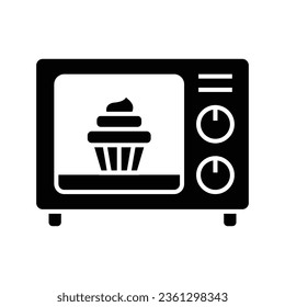Icono del vector de cocción de microondas en el diseño de moda