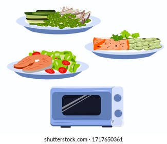 Microwave oven and dishes that can be prepared or reheated in it