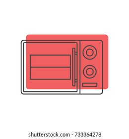 Microwave oven doodle icon vector illustration for design and web isolated on white background. Microwave oven vector object for label web and advertising
