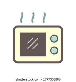 Microwave oven or electric oven vector icon. kitchenware, appliance or household with timer control button for cooking, baking, heating food by technology in kitchen of home, hotel, office, restaurant
