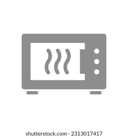 Microwave oven filled vector icon. Home, household appliance symbol.