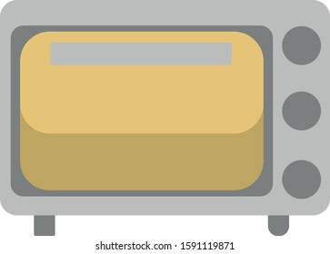 Microwave oven flat isolated vector. Kitchen tools icon illustration. 