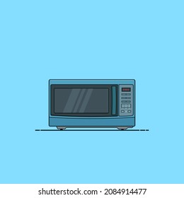 Microwave Oven Flat Vector Icon Illustration. Icon Illustration