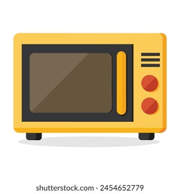 Microwave oven flat vector illustration on white background