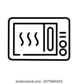 microwave oven food cooking icon outline line