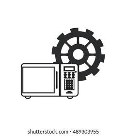 microwave oven and gear icon