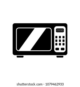 Microwave oven with glass reflection vector icon