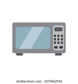 Microwave oven with glass reflection vector icon color