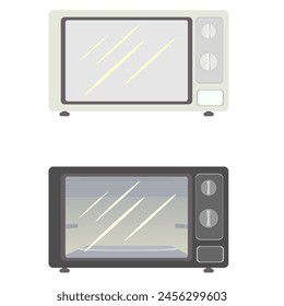 Microwave oven
Gray and white, flat style