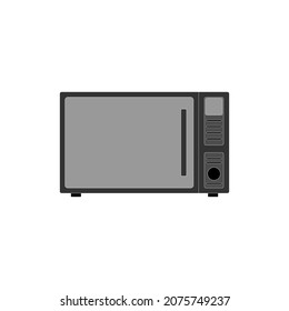 Microwave oven for heating and cooking on a white background. Vector image.