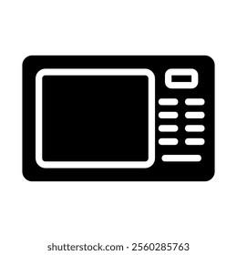 Microwave oven icon. Concept of cooking, heating, and convenience.