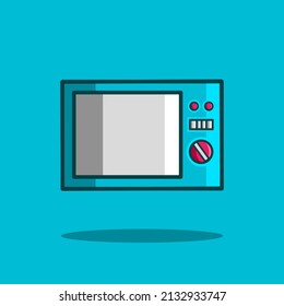 Microwave oven icon flat design vector. Colorful logo with soft background. Abstract graphic illustration.