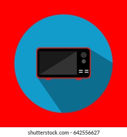 microwave oven icon flat design