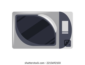 Microwave oven icon. Front view of kitchen appliances. Stylish kitchenware. Cooking equipment, electrical technology isolated on white background