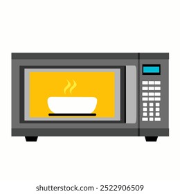 Icono de horno de microondas Imagen. Ilustración vectorial plana.