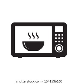 Microwave oven icon isolated on white background. Home appliances icon. Vector Illustration.