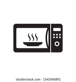 Microwave oven icon isolated on white background. Home appliances icon. Vector Illustration.