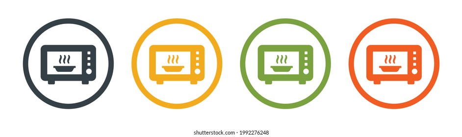 Microwave oven icon isolated on white background. Home appliances icon. Vector Illustration.