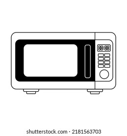 Microwave oven icon isolated on white background. Modern microwave symbol. Vector Illustration.