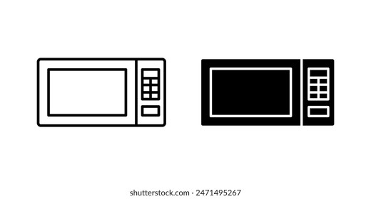 Icono de horno de microondas. Símbolo de electrodoméstico de cocina. Ilustración vectorial de estufa de microondas aislada.