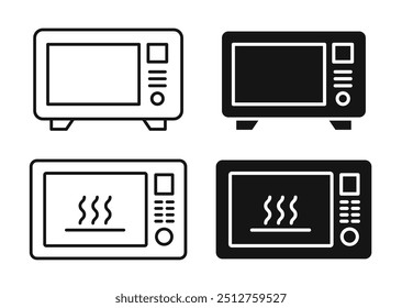 Icono de horno de microondas. Símbolo del aparato de cocina, con un diseño simple, ideal para Plantillas, Diseño web