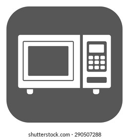 The microwave oven icon. Kitchen symbol. Flat Vector illustration. Button