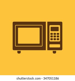 The microwave oven icon. Kitchen symbol. Flat Vector illustration