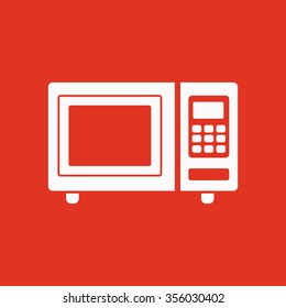 The microwave oven icon. Kitchen symbol. Flat Vector illustration