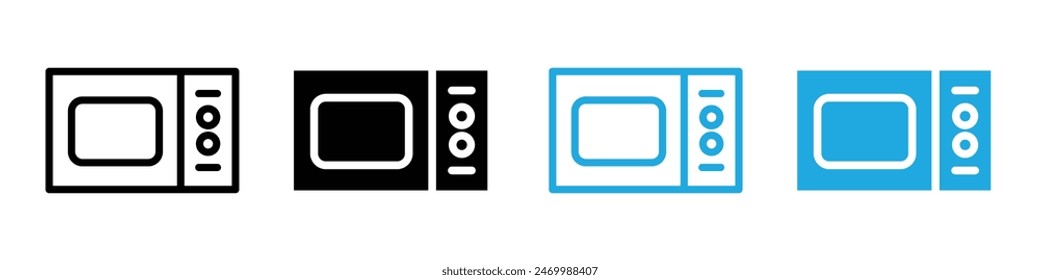 Microwave oven icon logo set vector