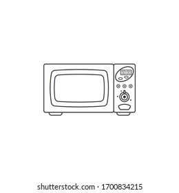 Icono del horno microondas. Ilustración de vector de esquema para el diseño web