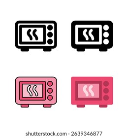 A microwave oven icon set, versatile for quick heating, reheating food, kitchen appliances, and modern cooking.