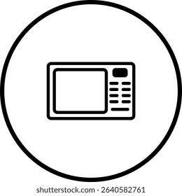 Microwave Oven Icon: Simple Kitchen Appliance Graphic for Cooking and Heating Meals