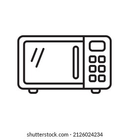 Microwave oven icon. Simple line microwave oven icon for templates, web design and infographics.