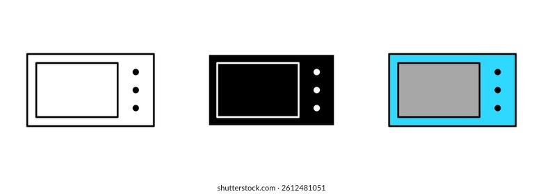 Microwave oven Icon Symbol Collection Isolated on White Background.