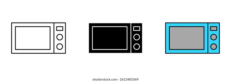 Microwave oven Icon Symbol Collection Isolated on White Background.