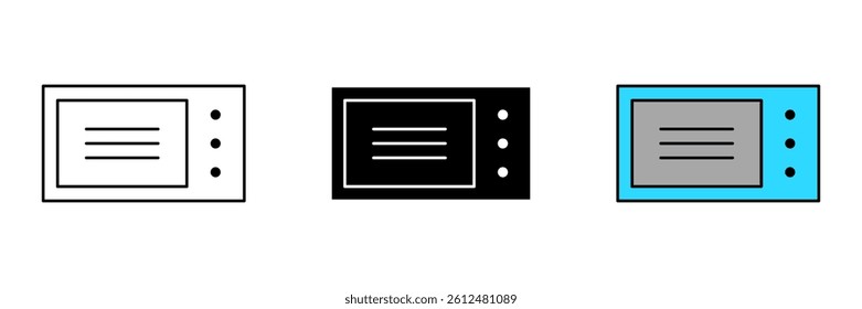 Microwave oven Icon Symbol Collection Isolated on White Background.