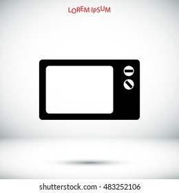 Microwave oven icon, vector best flat icon, EPS