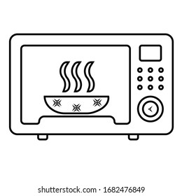 Ilustración vectorial del icono del horno microondas 