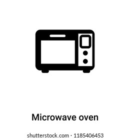 Microwave oven icon vector isolated on white background, logo concept of Microwave oven sign on transparent background, filled black symbol