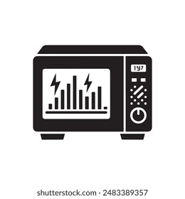 Icono de horno de microondas. Vector de horno de microondas aislado sobre fondo blanco.